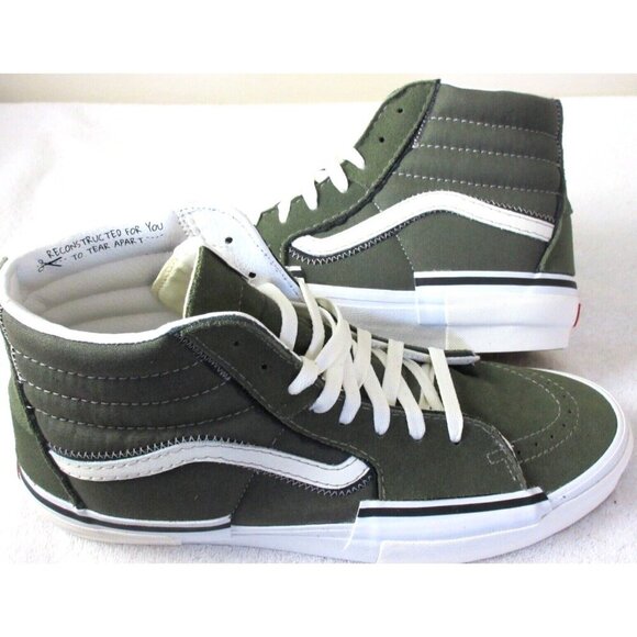 Vans Men's Sk8-Hi Reconstruct Olive Green Camo Canvas Suede shoes Size 13 NIB - Picture 1 of 5